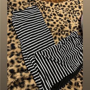 Black and White Striped Skirt